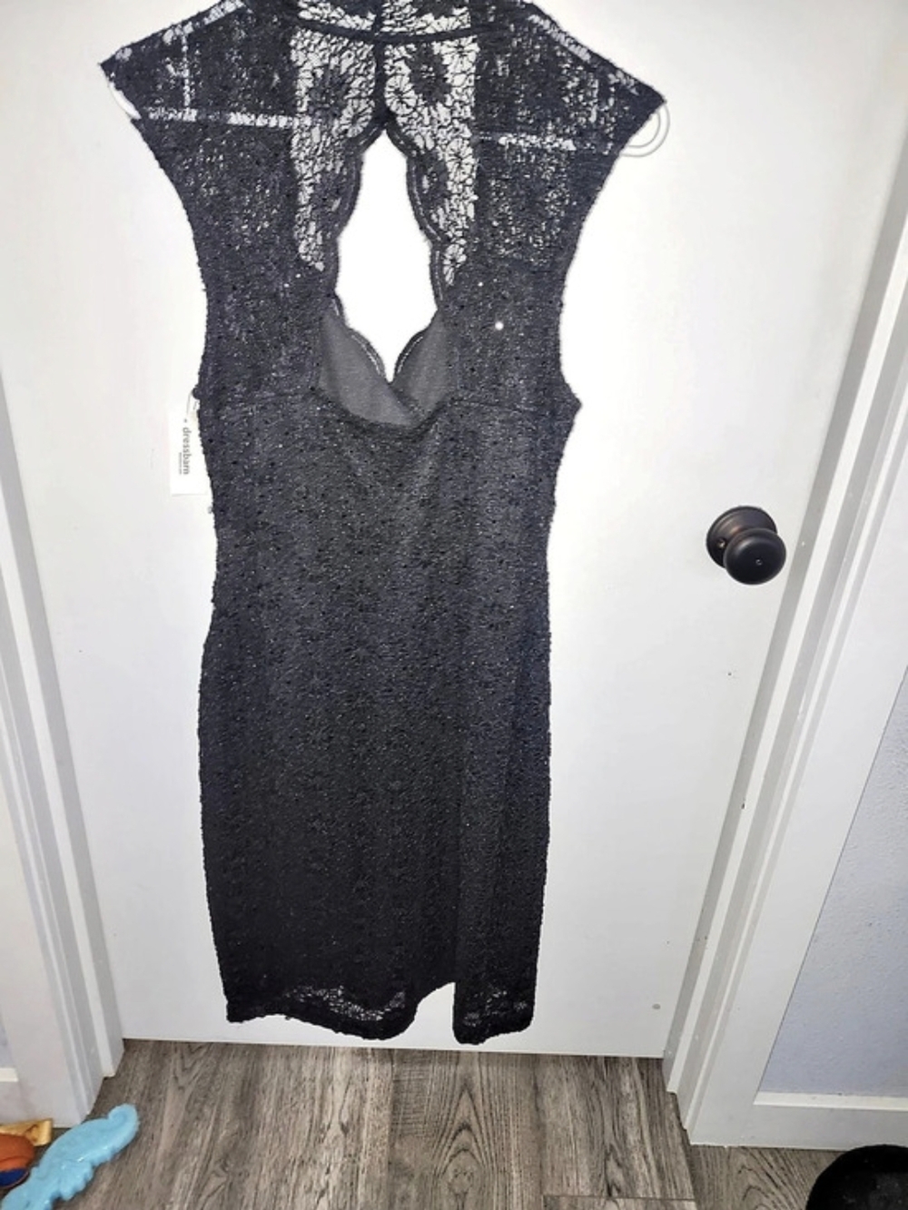 Dressbarn Black Lace Midi Dress Size 10 NWT